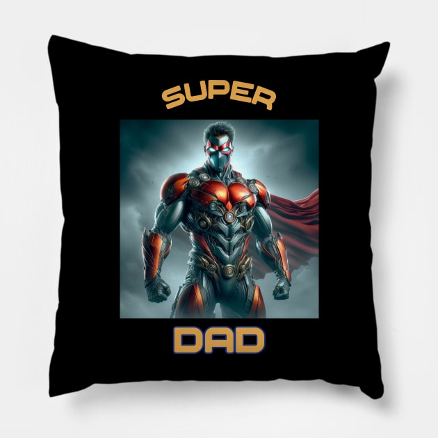 Super Dad Pillow by Print Forge