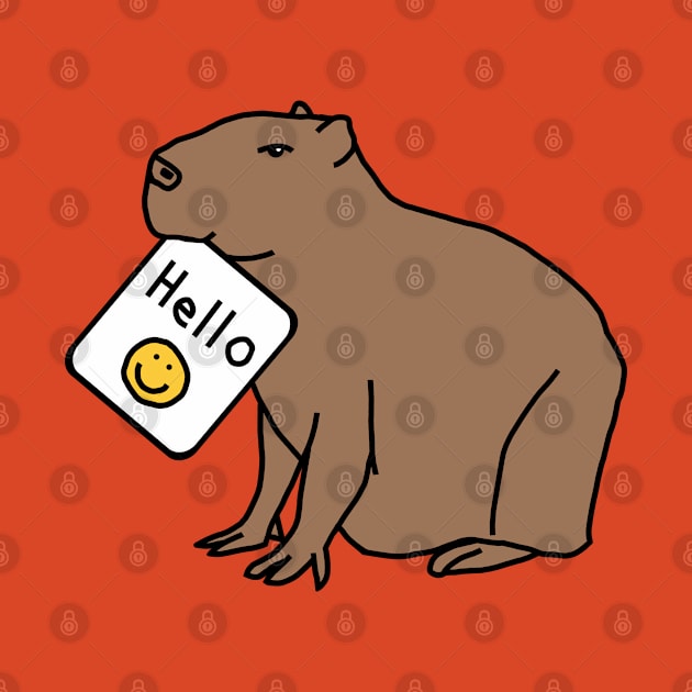 Cute Capybara Says Hello by ellenhenryart