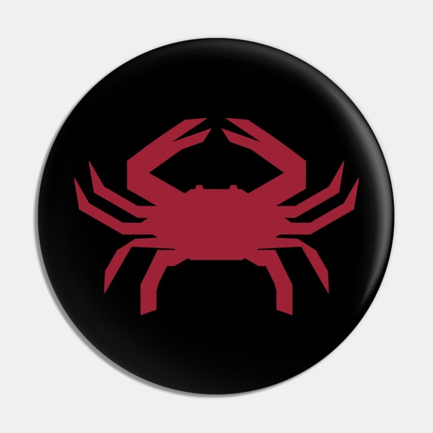 Radioactive Crab Logo Red on Black Pin by IORS