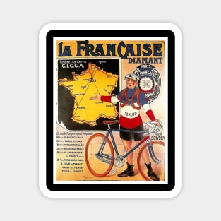 La Francaise Diamant Vintage Competing Tour De France Bicycle Racing Print Magnet