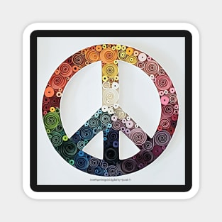 Printed Paper Quilling Art. Peace Sign.Any Occasion gift. Framed Art. Paper cut art Magnet