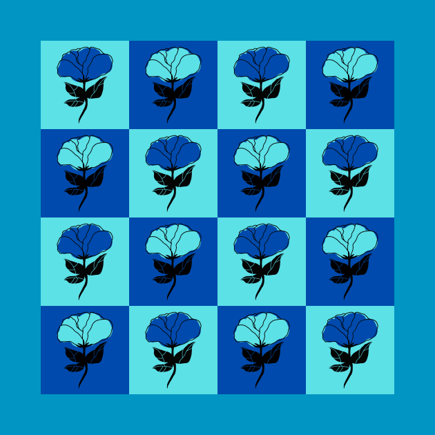 Blue Rose Flower Pattern by TharuDilini