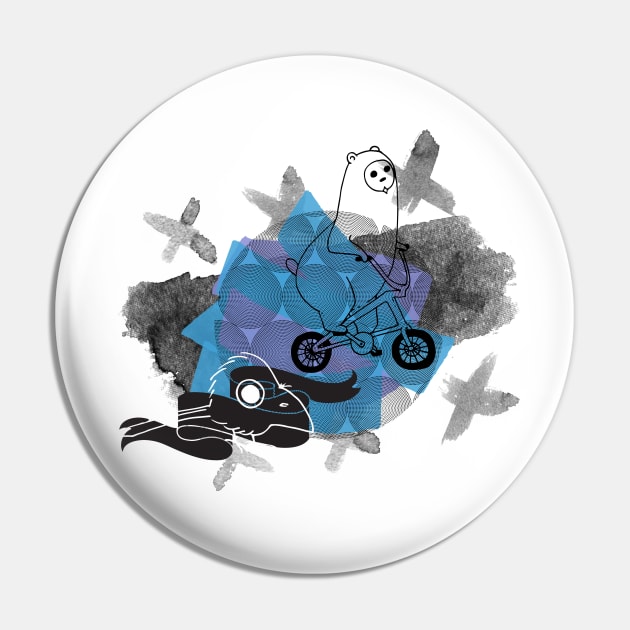 Bear and raven abstract collage Pin by NJORDUR