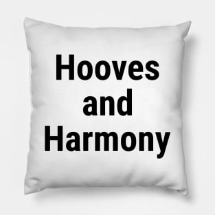 Hooves and Harmony Black Pillow