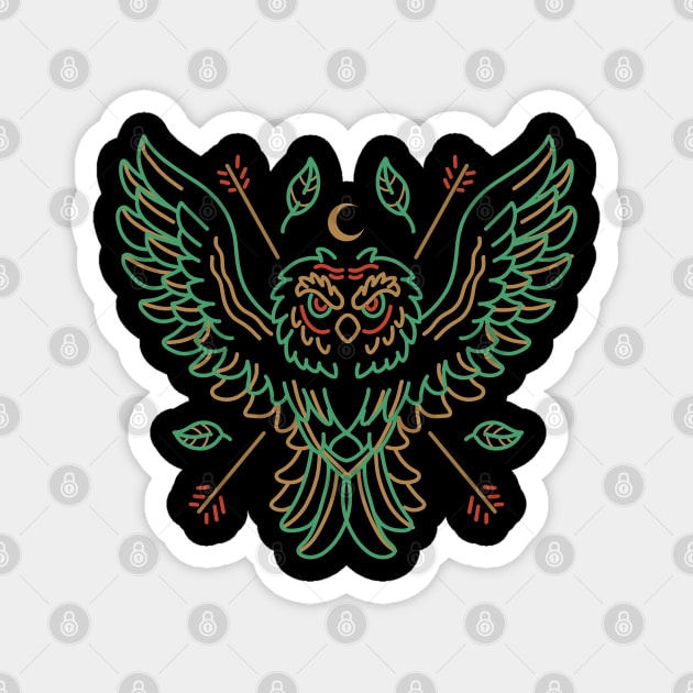 the green owl Magnet by donipacoceng
