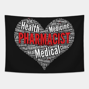 Pharmacist Heart Pharmacy Word Cloud graphic Tapestry