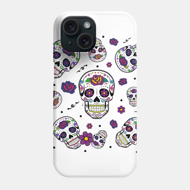 Sugar skull pattern Phone Case by HagalArt