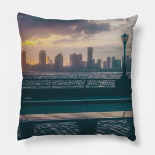 Jersey City Skyline Battery Park Manhattan NYC Pillow