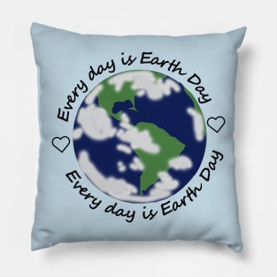 Every Day is Earth Day Eco Hearts Pillow