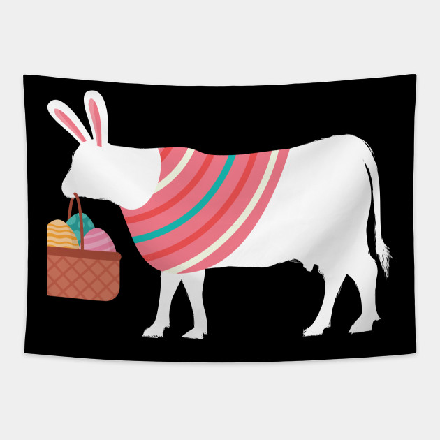 Cow Easter Bunny Funny Easter T Shirt For Animal Lovers Gift Cow Tapestry Teepublic