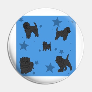 Affenpinscher Pattern Blue Pin