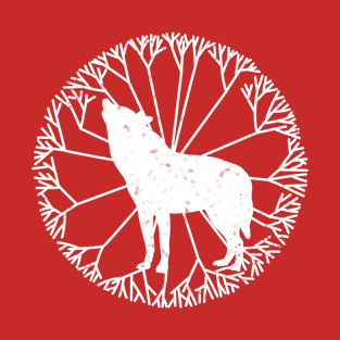 Wolf with Cycle Tree T-Shirt