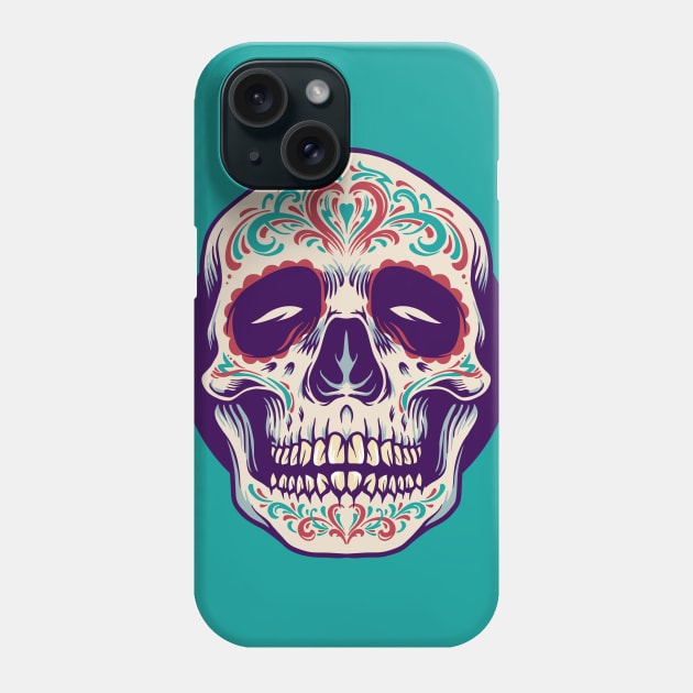 Day of the Dead Sugar Skull // Dia de los Muertos Skull Phone Case by SLAG_Creative