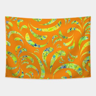 Bright Truth Swirls on Orange Tapestry