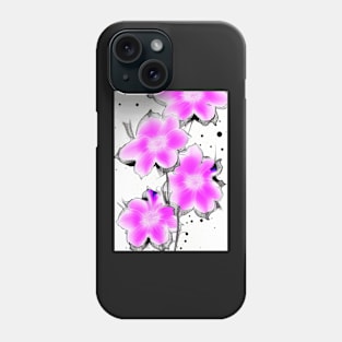 BEAUTIFUL PINK, BLUE  AND BLACK FLORAL PRINT Phone Case