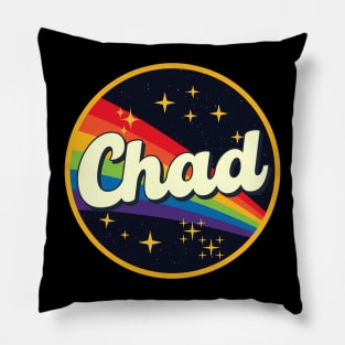 Chad // Rainbow In Space Vintage Style Pillow