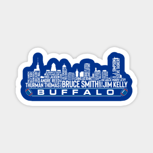 Buffalo Football Team All Time Legends, Buffalo Skyline Magnet