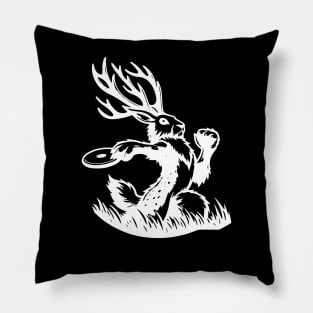 Jackalope Playing Disc Golf Pillow