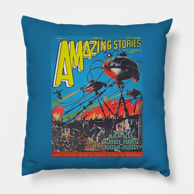 War... of the Worlds! Pillow by Hiraeth Tees