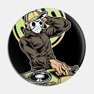 Masked DJ playing on party Pin