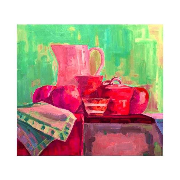 Still Life Painting "Snacks and Tea" V2.0 by ikigaishop