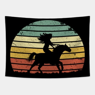 Girl Horse Riding Shirt Vintage Cowgirl Texas Ranch Tapestry