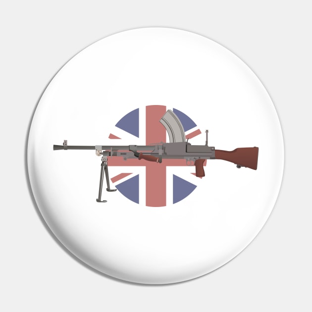 Bren Light Machine Gun with British Flag Pin by NorseTech