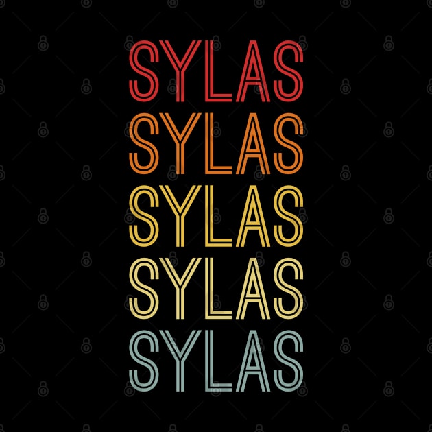 Sylas Name Vintage Retro Pattern by CoolDesignsDz