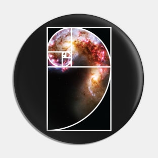 Fibonacci Spiral Galaxy Pin