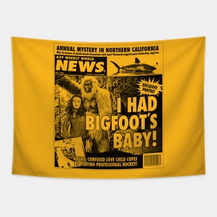 I Had Bigfoot's Baby /// Humorous Sasquatch Lover Tapestry