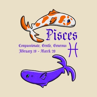 Pisces Zodiac Sign Dates & Traits T-Shirt