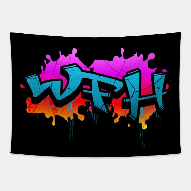 WFH, Working from home Sweatshirt, work from home in graffiti style, work from home street ware, graffiti street ware, remote work, nomad Tapestry by OurCCDesign