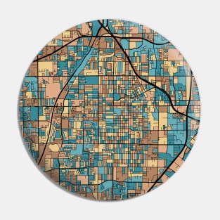 Santa Ana Map Pattern in Mid Century Pastel Pin