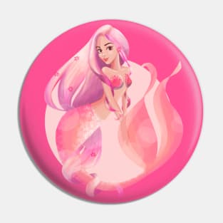 Pink Coral Mermaid Pin