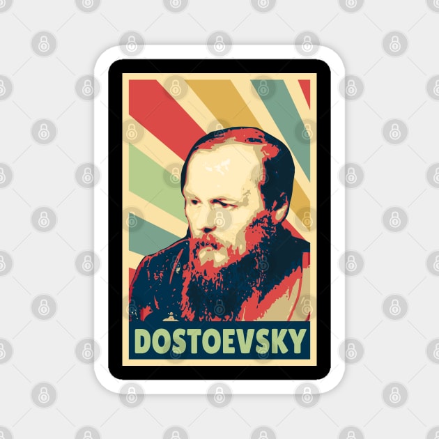 Fyodor Dostoevsky Vintage Colors Magnet by Nerd_art
