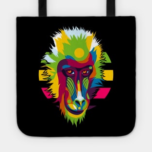 Baboon Head Pop Art Portrait Tote