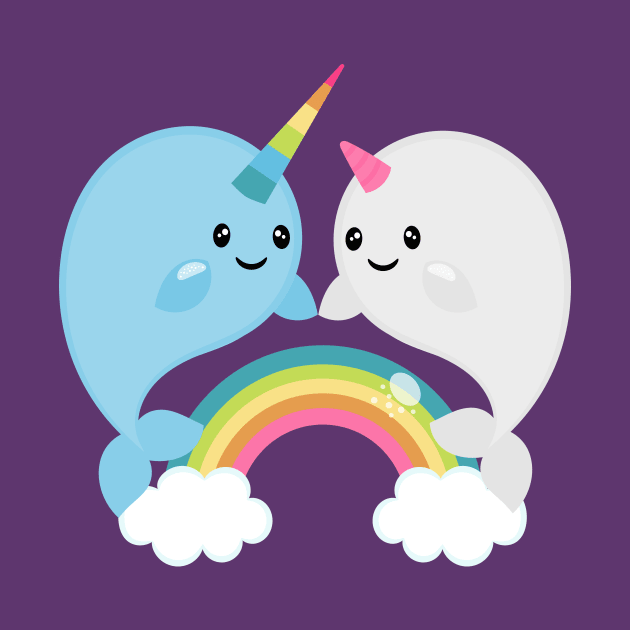 Rainbow Narwhals by JessicaSawyerDesign