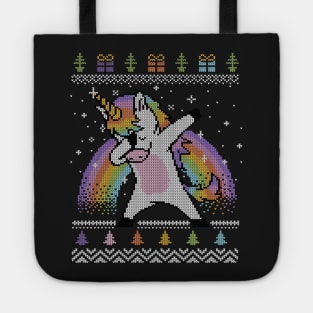 Dabbing Unicorn Ugly Sweater Tote