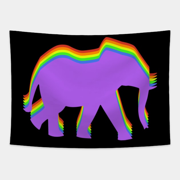 Rainbow Elephant Gift Idea Tapestry by gdimido