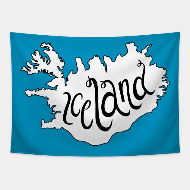 Iceland Outline Tapestry by sparkling-in-silence