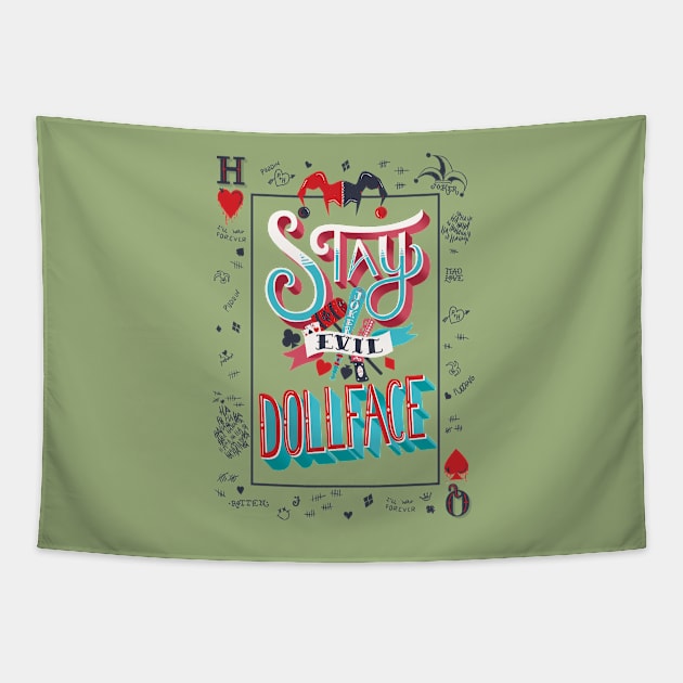 Stay Evil Dollface Tapestry by typisagomes