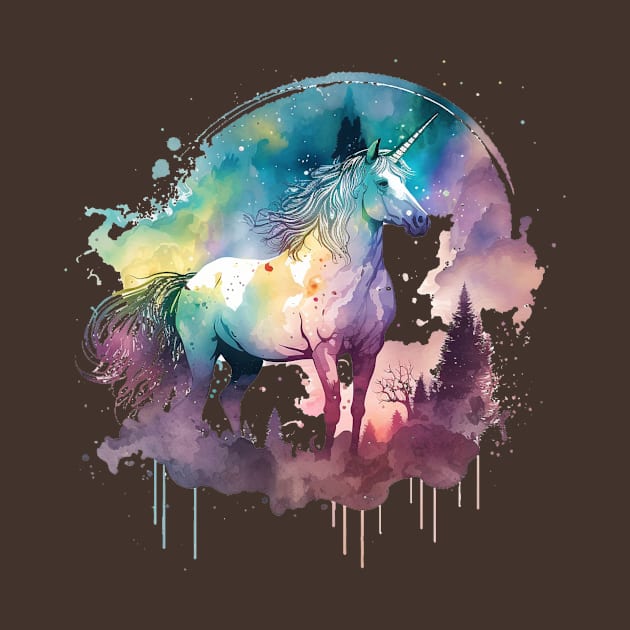 splashed colorful unicorn by Transcendexpectation