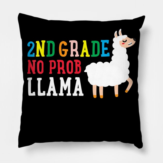 2nd Grade No Prob Llama Back To School Education Girl Gift Pillow by FONSbually