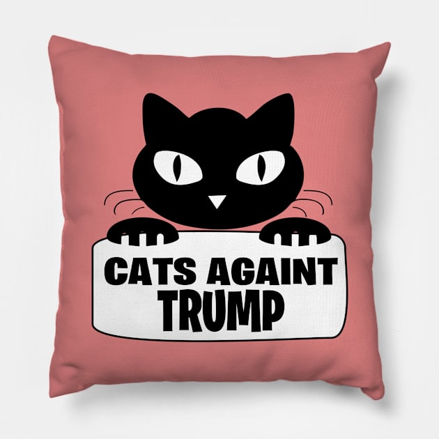 Protest Cat: Cats Against Trump Pillow by balibeachart