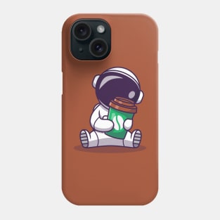 Cute Astronaut Holding Coffee Cup Phone Case