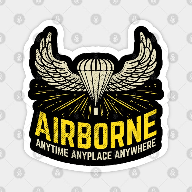 US American Airborne Paratrooper Parachutist Magnet by Tom´s TeeStore