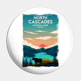 North Cascades National Park Travel Poster Pin