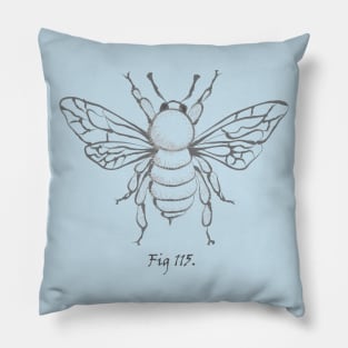 Hairy Bee Faux Diagram Pillow