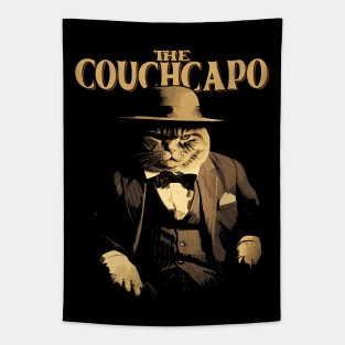 Funny Gangster Cat Couch Capo Cat Dad Men, Women Tapestry