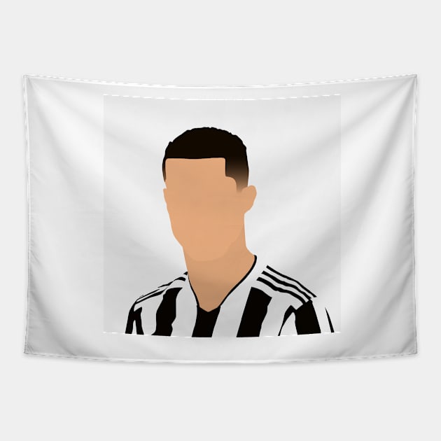 Cristiano Ronaldo Minimalistic Face Art Tapestry by GotchaFace